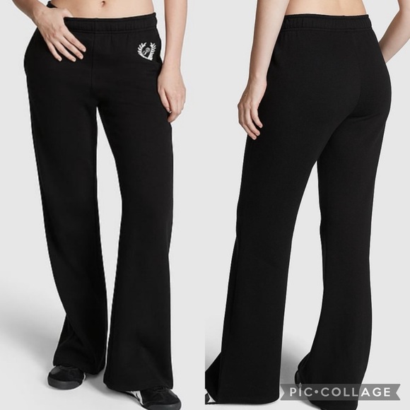 PINK Fleece Flare Sweatpants - Picture 1 of 2